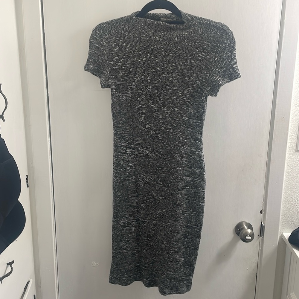 Charlotte Russe Dark gray/ black sweater material knee length bodycon dress.